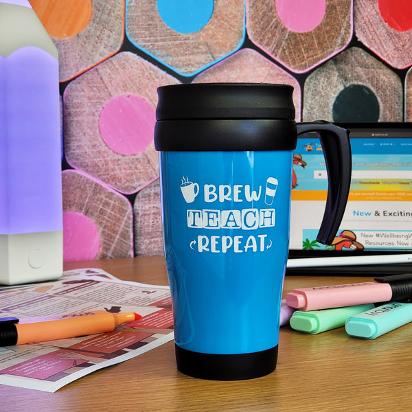 'Brew, Teach, Repeat' - Classroom Mug